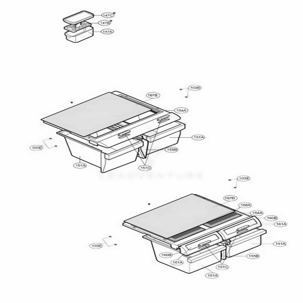 Refrigerator Parts 3 Diagram and Parts List for LRDN20720BK AWBCLGX LG Refrigerator