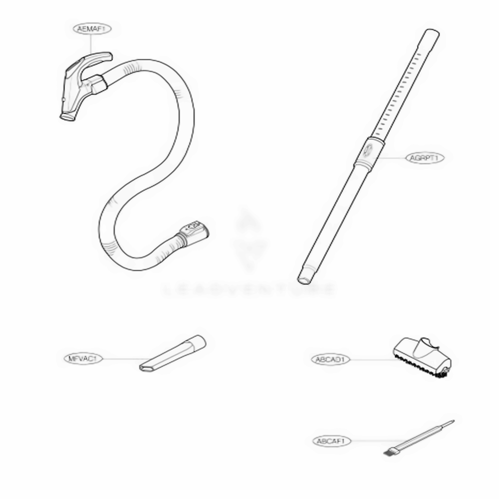 Accessories Diagram and Parts List for S3755 ALSEHOO LG Canister Vacuum