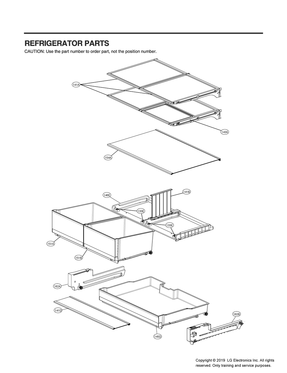 Refrigerator Parts Diagram and Parts List for GR-L248MSRM ASTCNA0 LG Refrigerator