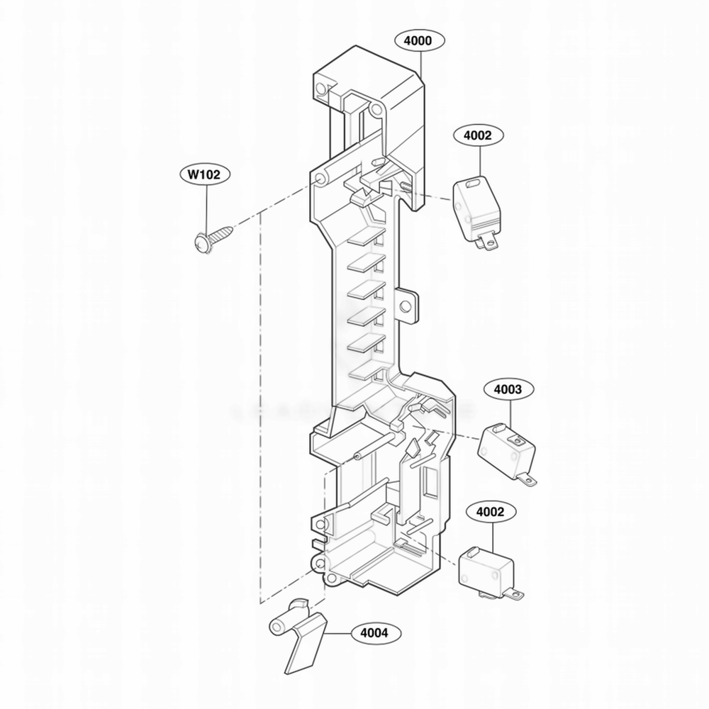 Latch Board Parts Diagram and Parts List for JVM1542BF CBKEGEU LG Wall Oven