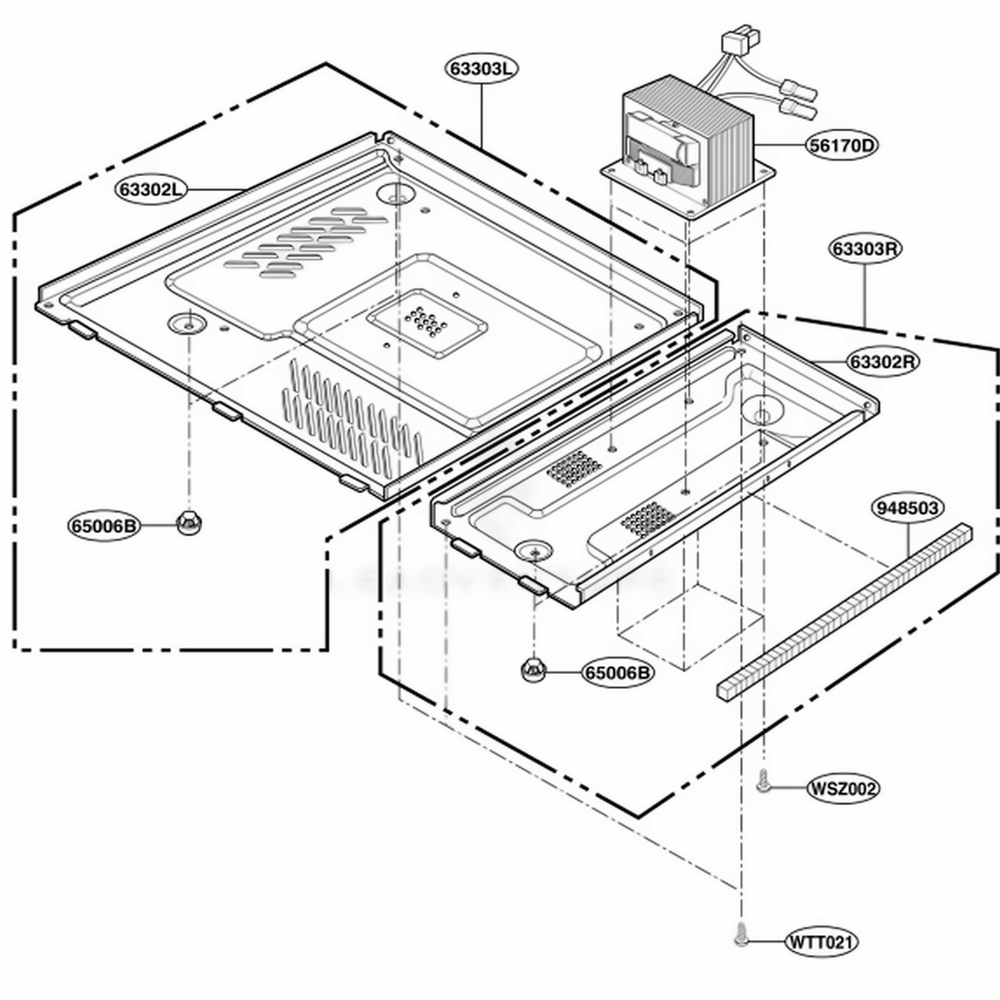 Base Plate Parts Diagram and Parts List for PLMB186CC ASBEGEF LG Wall Oven
