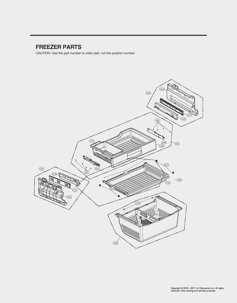 Freezer Parts Diagram and Parts List for GR-X248LKZM ASBCNA1 LG Refrigerator