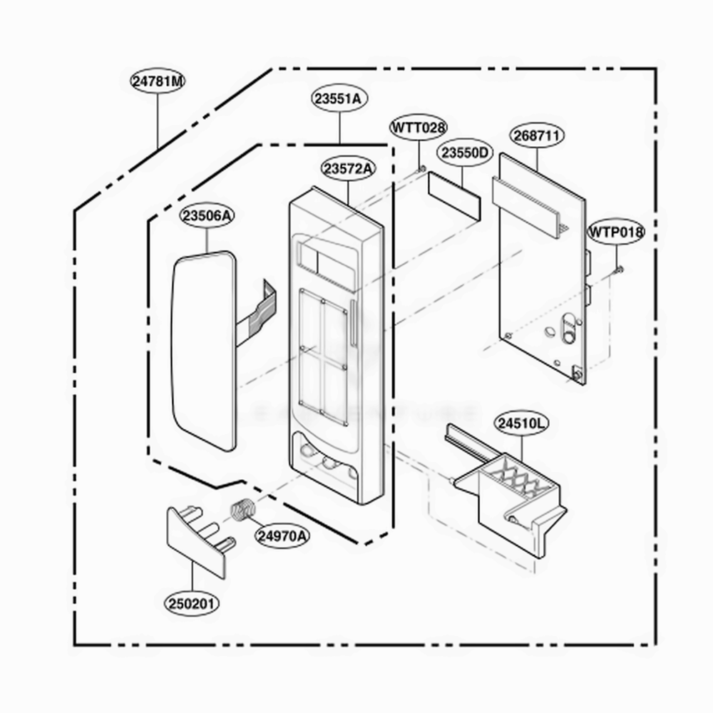Control Panel Parts Diagram and Parts List for MT4110SPQ CW1EWRP LG Wall Oven