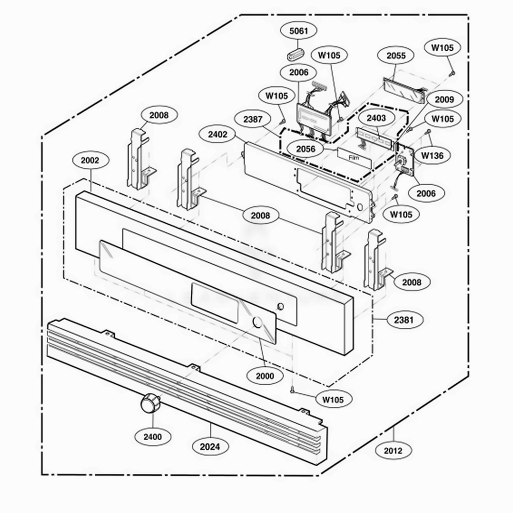Controller Parts Diagram and Parts List for ZSC2000FBB ABKLGEU LG Range