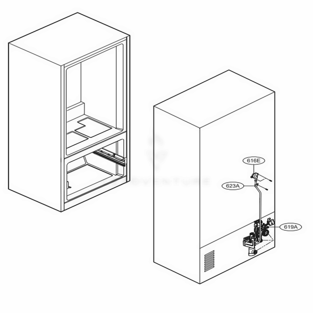 Valve And Water Tube Parts Diagram and Parts List for LFCC23596S ASTCNA4 LG Refrigerator