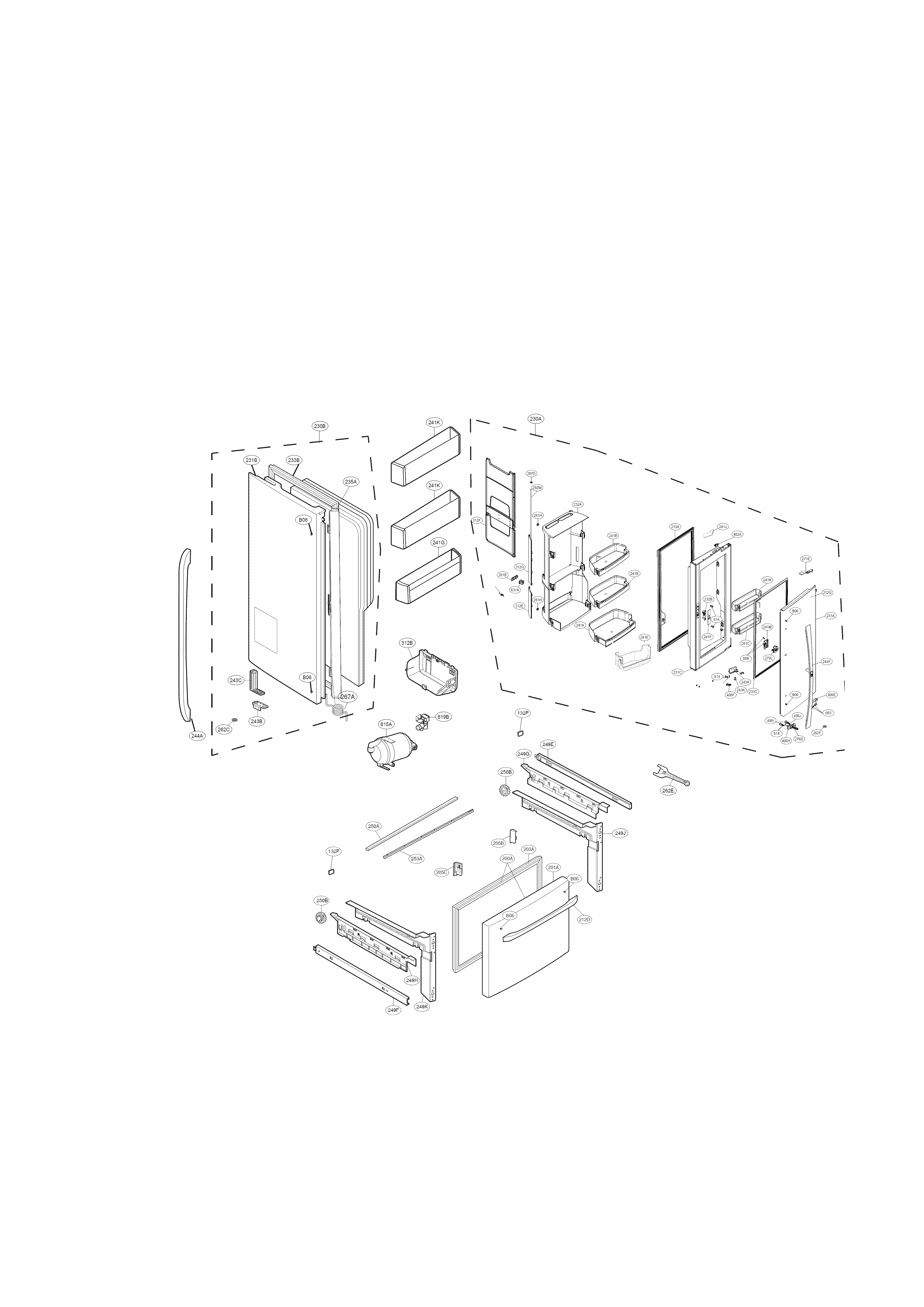 Door Parts Diagram and Parts List for 79570333410  Kenmore Refrigerator