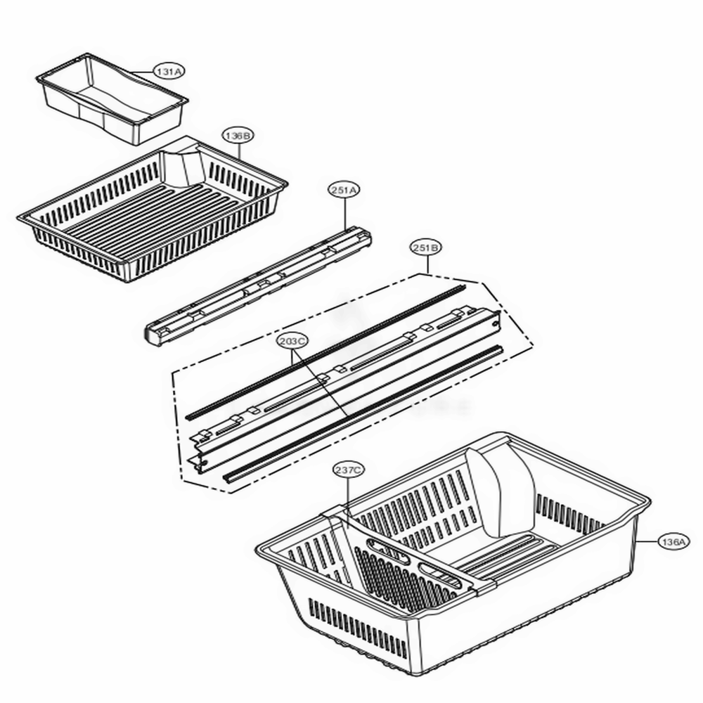 Freezer Parts Diagram and Parts List for LMXS27626S ASTCNA0 LG Refrigerator