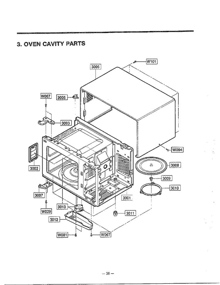 Complete Microwave Oven Page 4 Diagram and Parts List for MA-1171S  LG Microwave