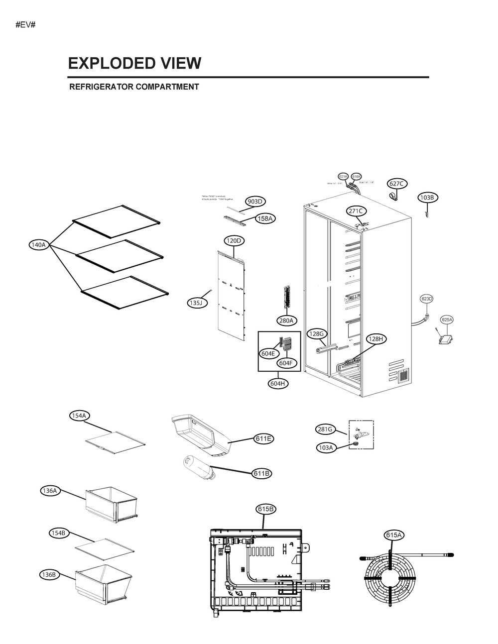 Refrigerator Compartment Diagram and Parts List for GM-L277PSLB ASTCNA0 LG Refrigerator