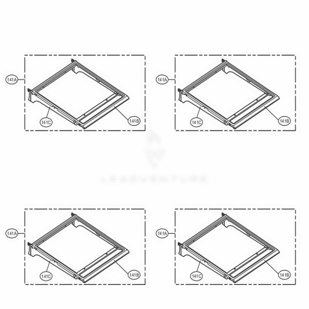 Refrigerator Parts Diagram and Parts List for 72302 ASWCSE0 LG Refrigerator