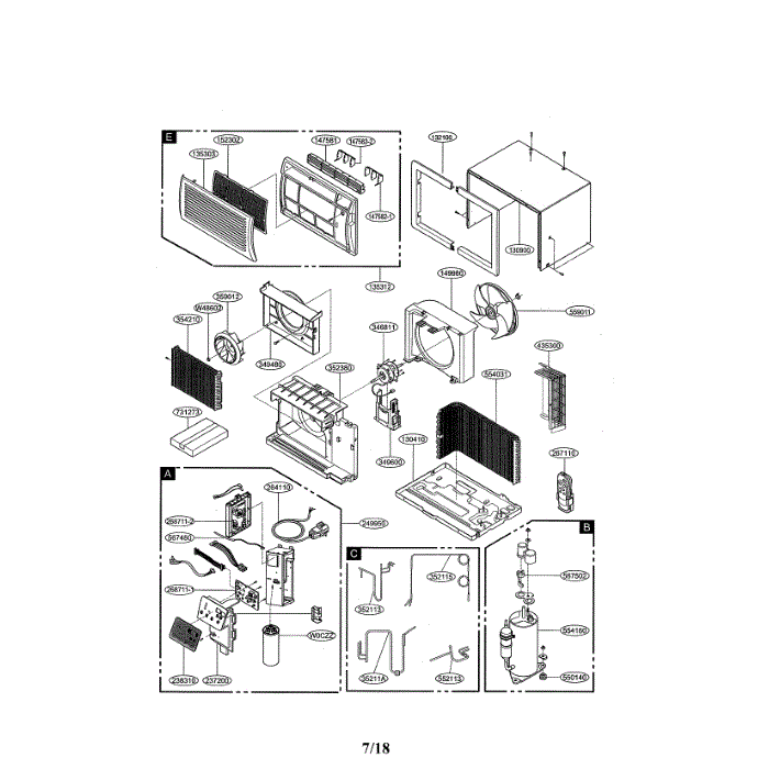Air Conditioner Diagram and Parts List for LT0816CER 00 LG Air Conditioner