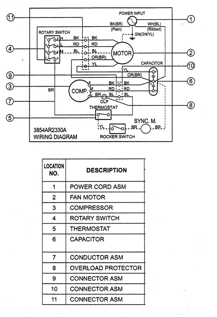 Wiring Diagram Diagram and Parts List for LW-A0510CL  LG Air Conditioner