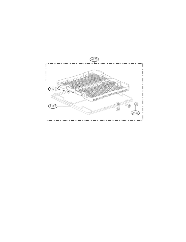Cutlery Rack Parts Diagram and Parts List for LDF7774WW  LG Dishwasher