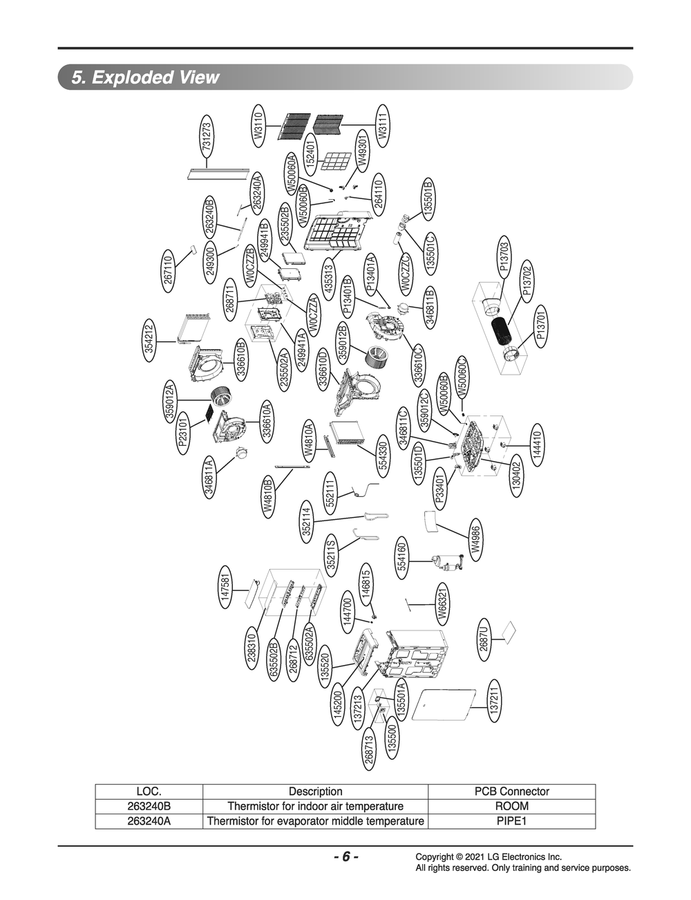 Diagram 1 Diagram and Parts List for LP1022BSSM ABLAOSH LG Air Conditioner