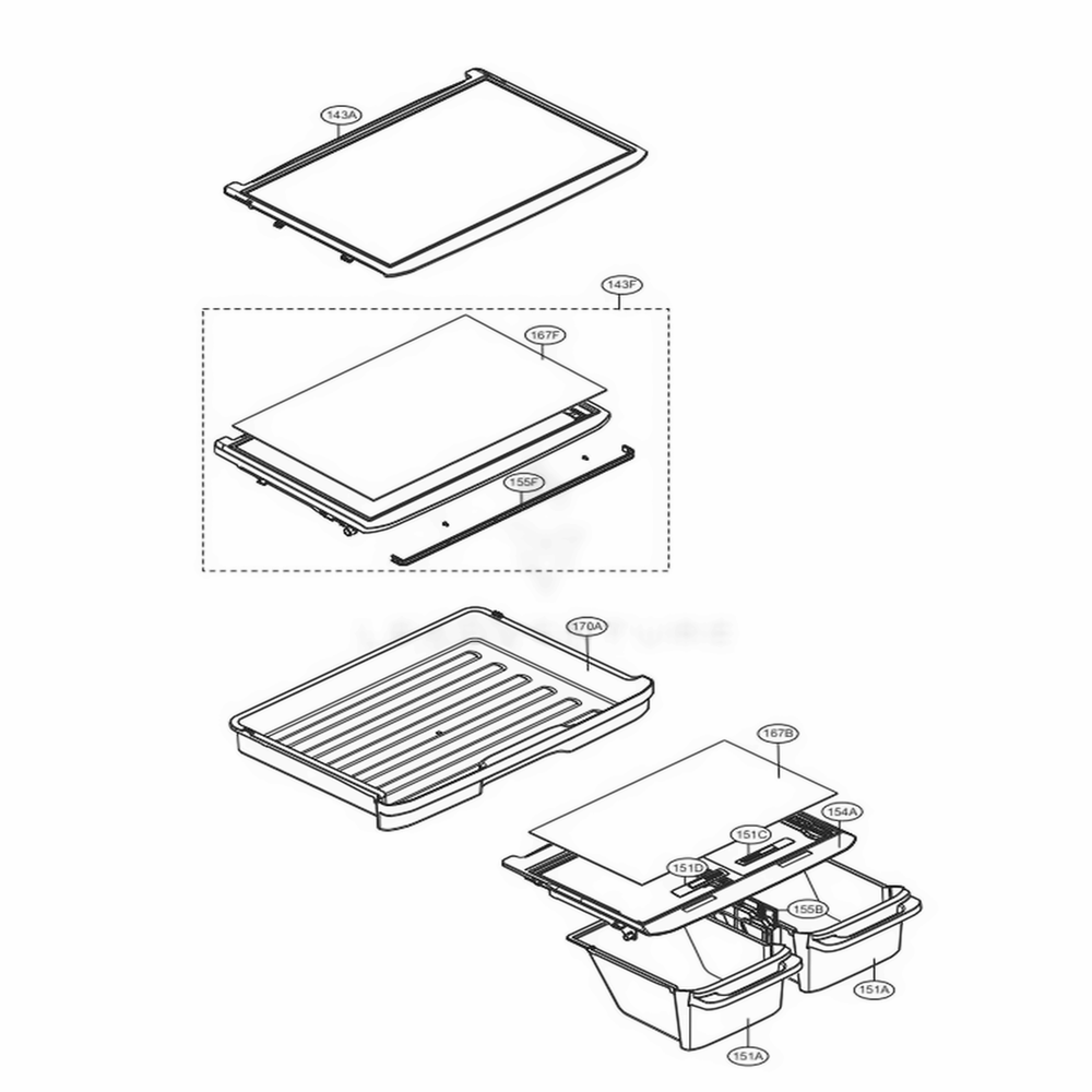 Refrigerator Parts Diagram and Parts List for LTCS20220W ASWCNA4 LG Refrigerator