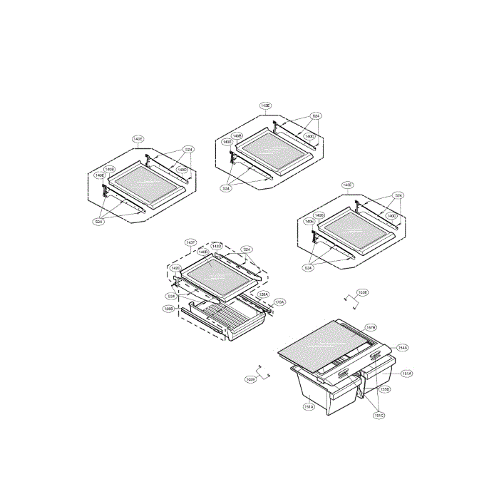 Refrigerator Diagram and Parts List for LDC22720SW 00 LG Refrigerator