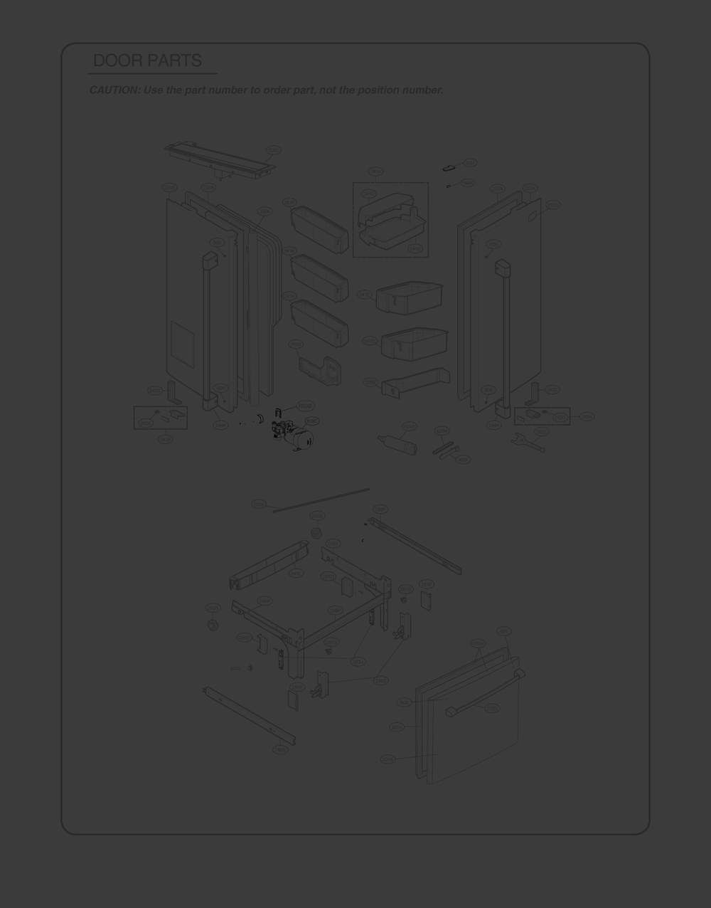 Door Parts Diagram and Parts List for GR-L318LSZM ASTCSE1 LG Refrigerator