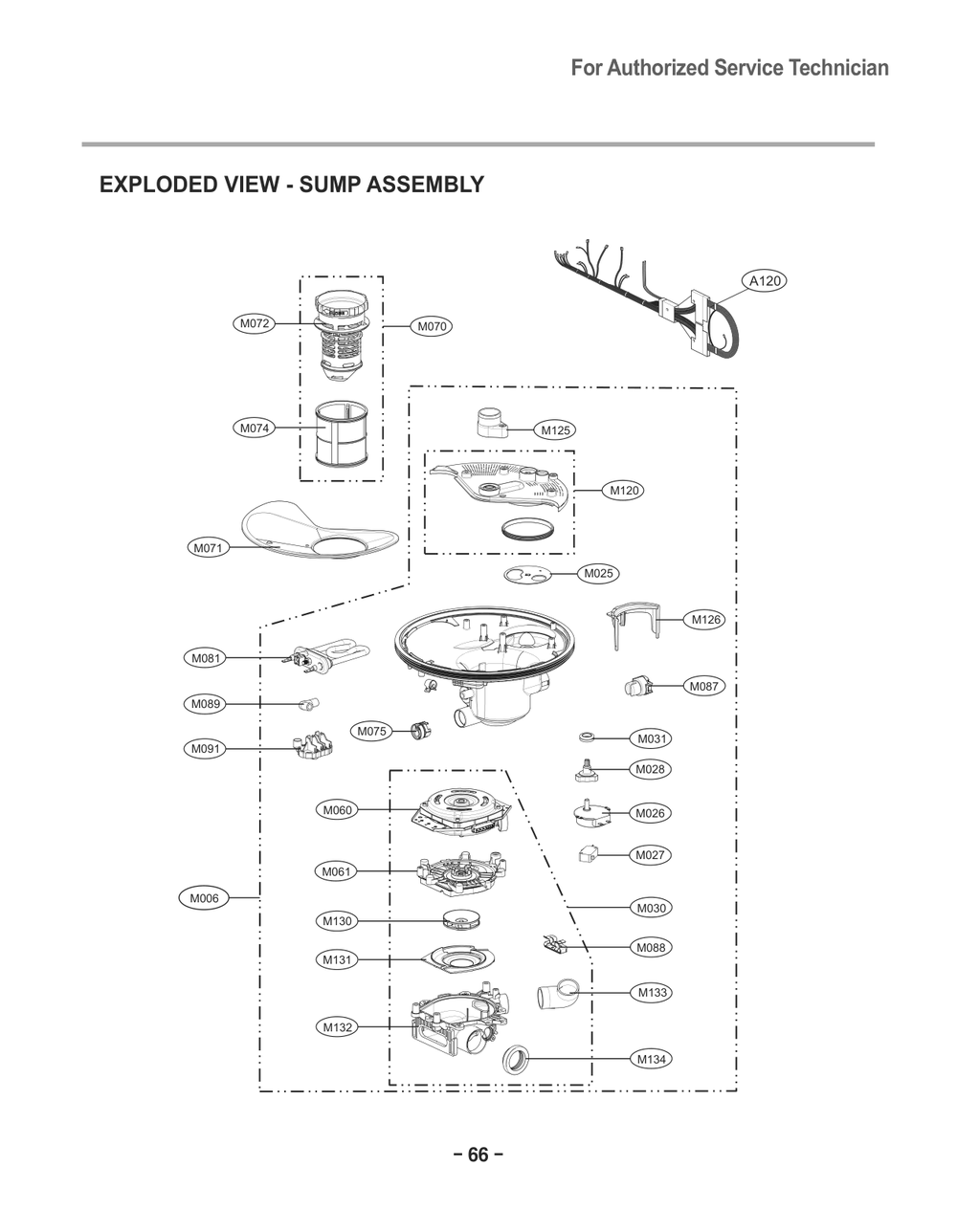 Sump Assembly Diagram and Parts List for D1426DB1 ABDEEUS LG Dishwasher