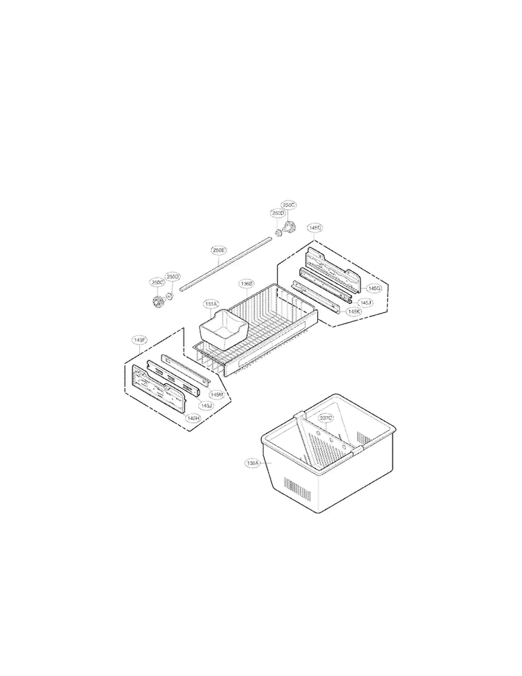 Freezer Parts Diagram and Parts List for LFX21976ST 03 LG Refrigerator