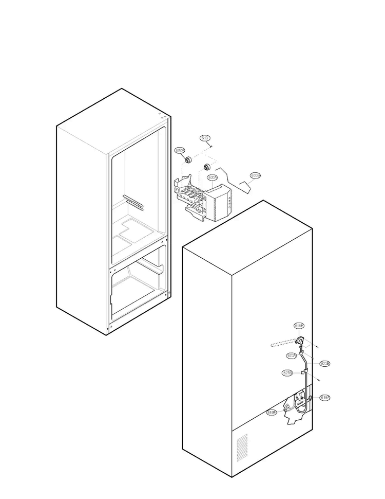 Water And Ice Maker Parts Diagram and Parts List for LFC21770ST02  LG Refrigerator