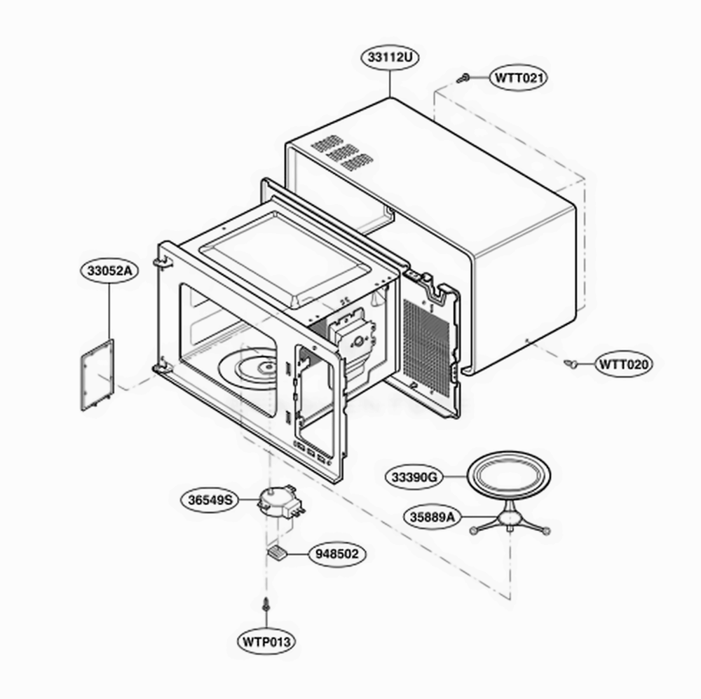 Oven Cavity Parts Diagram and Parts List for MT4110RPQ0 CWHEWRP LG Wall Oven