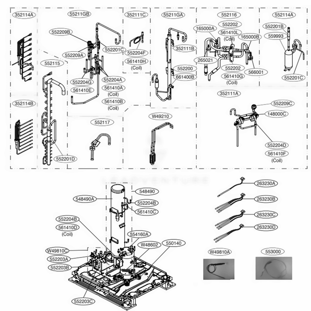 Main 3 Diagram and Parts List for ARUM121DTE5 AWGBLUS LG Air Conditioner