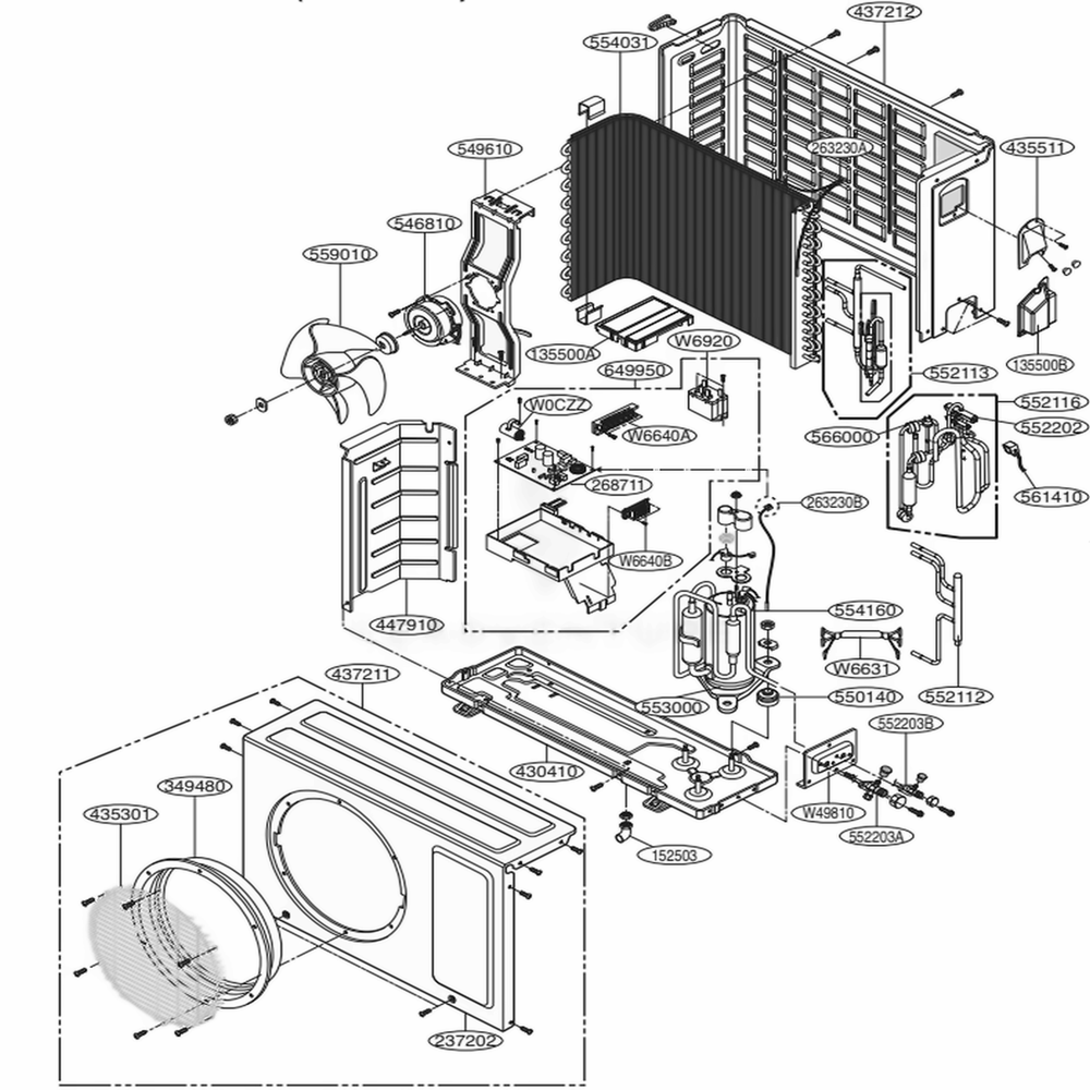 Outdoor Unit Diagram and Parts List for LAU096HNP ANCAEUS LG Air Conditioner