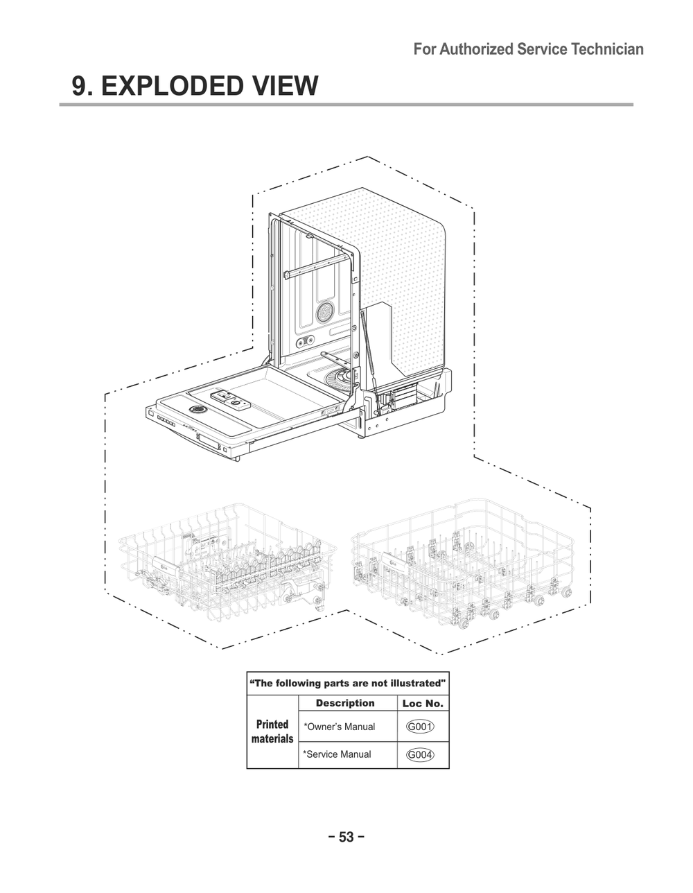 Diagram 1 Diagram and Parts List for D1426DB1 ABDEEUS LG Dishwasher