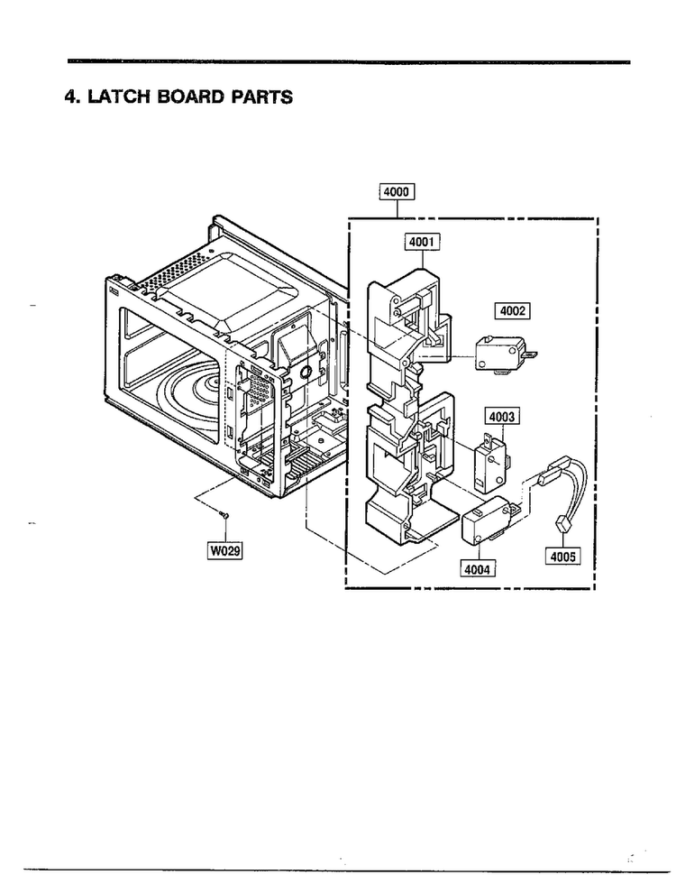 Complete Microwave Ass`y Page 4 Diagram and Parts List for 68-9245  LG Microwave