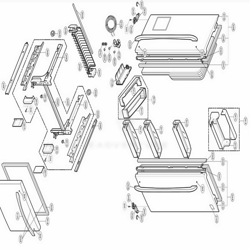 Door Parts Diagram and Parts List for 79763 ASTCSEC LG Refrigerator