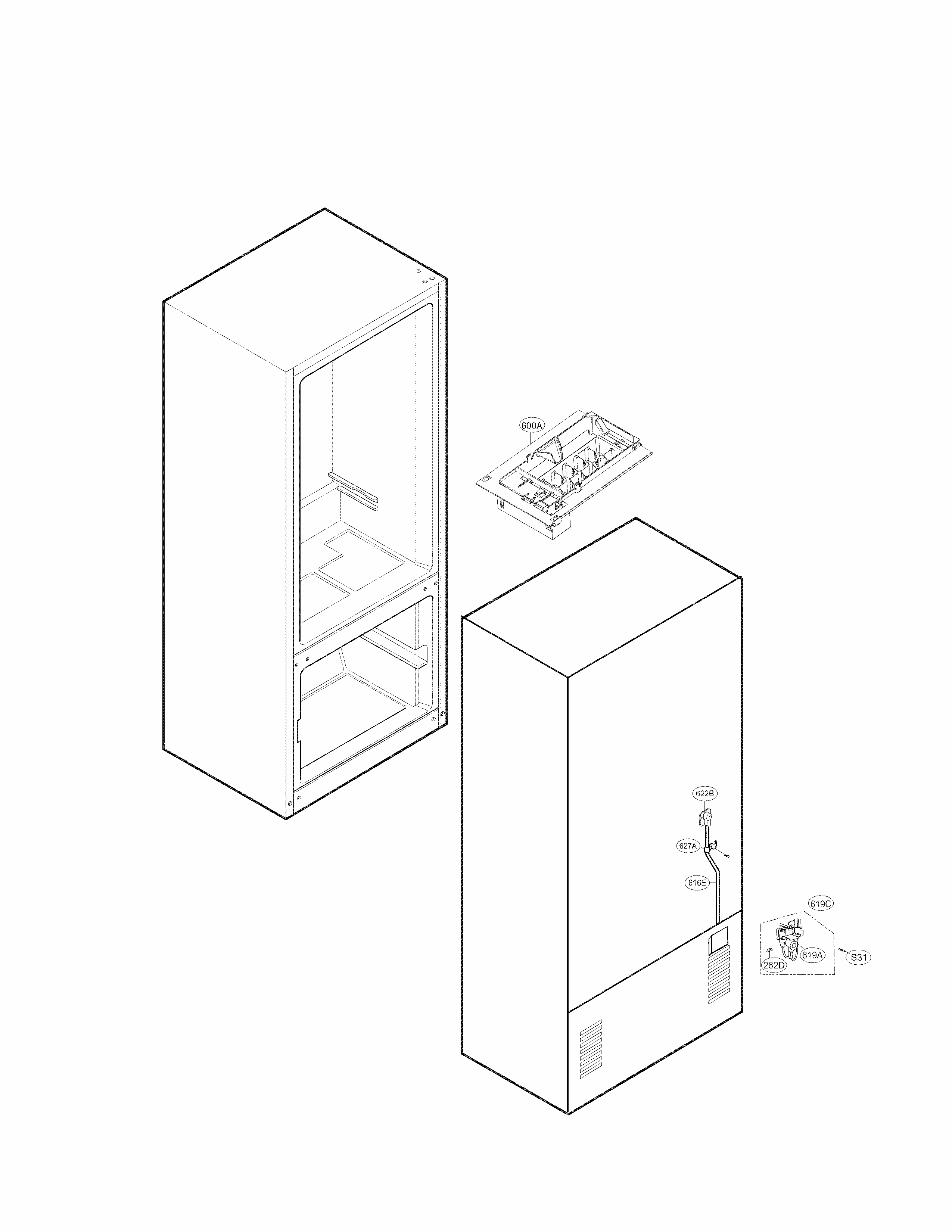 Ice Maker Parts Diagram and Parts List for 79578272901  Kenmore Refrigerator