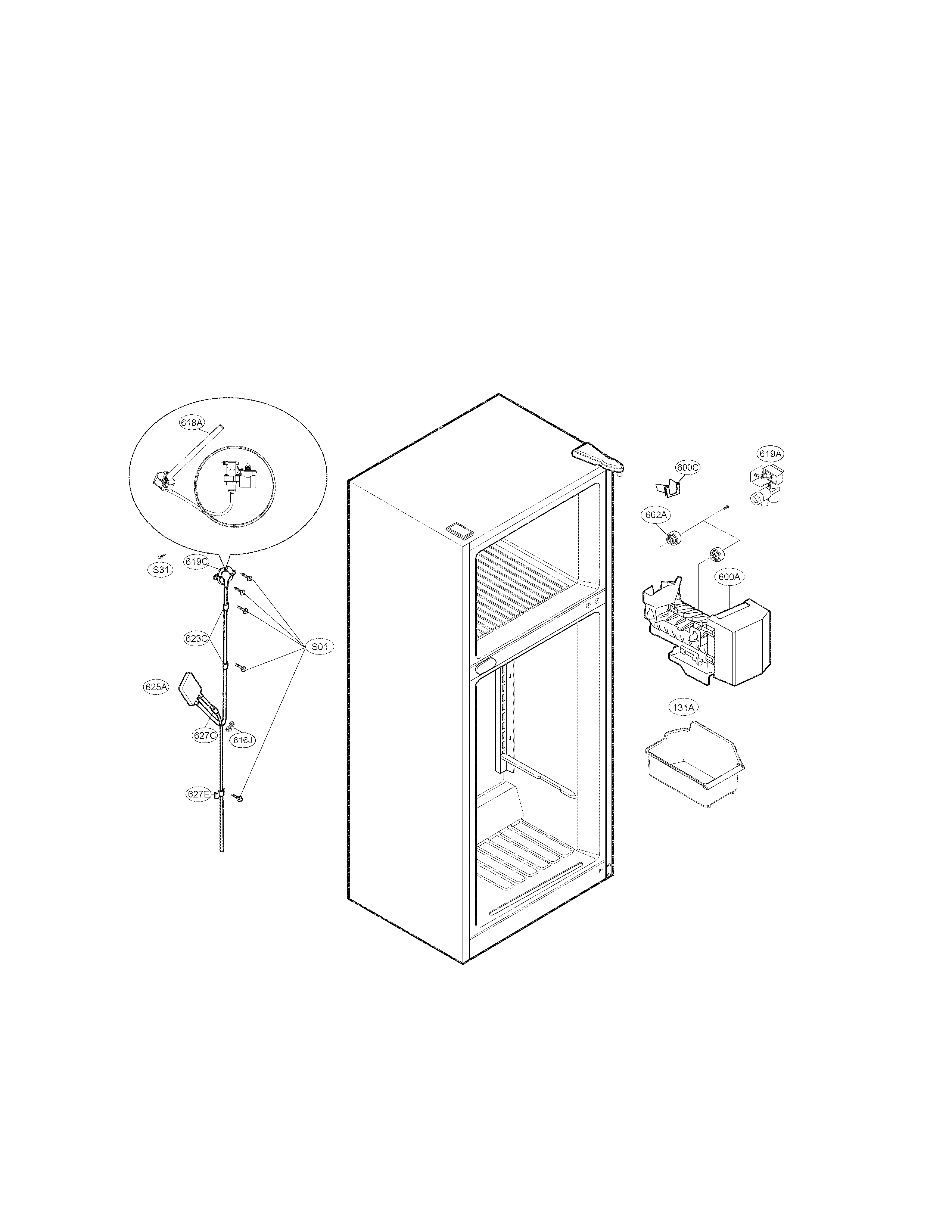 Ice Maker Part Diagram and Parts List for 79579433213  Kenmore Refrigerator