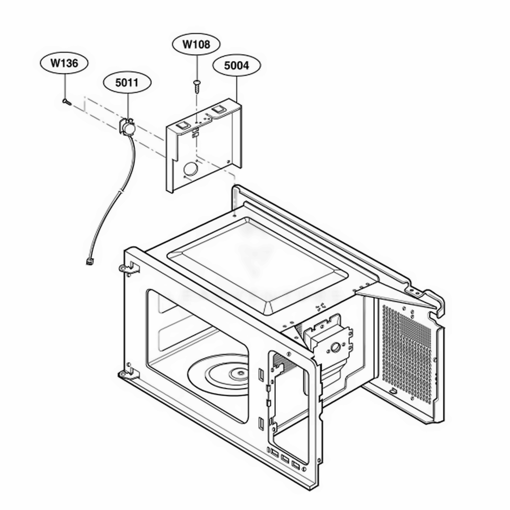 Sensor Parts Diagram and Parts List for 62253 KSBESEA LG Range
