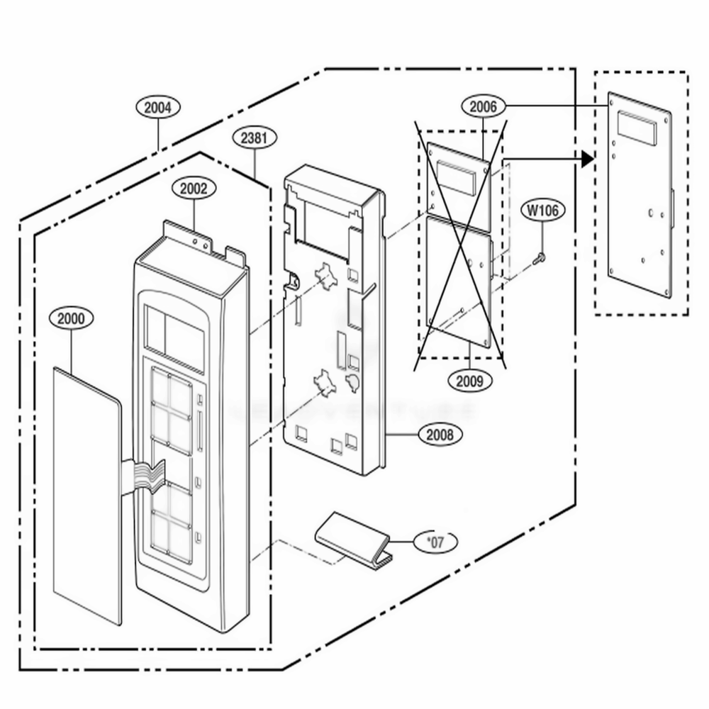 Controller Parts Diagram and Parts List for JMV8208AAW AWHEJEN LG Wall Oven