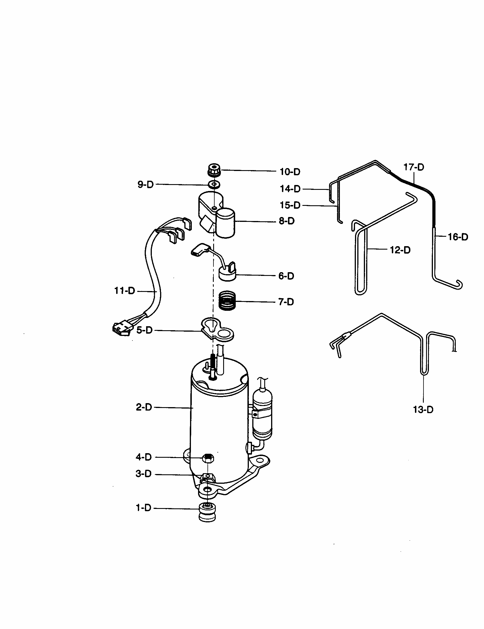 Compressor Diagram and Parts List for 58070122000  Kenmore Air Conditioner