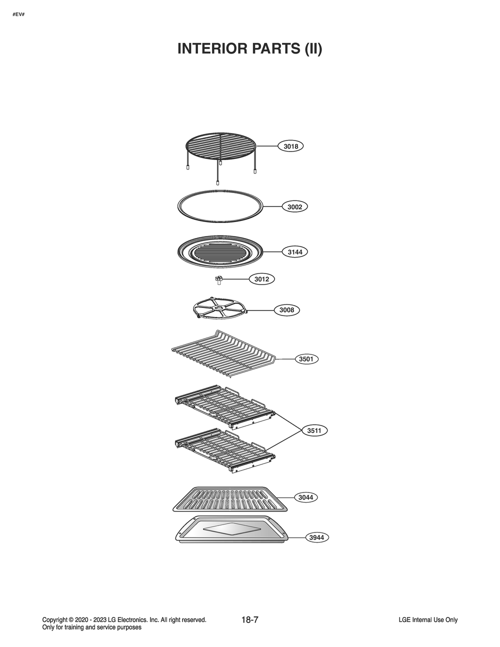 Interior Parts 2 Diagram and Parts List for WCEK6419S ASTLSGN LG Range