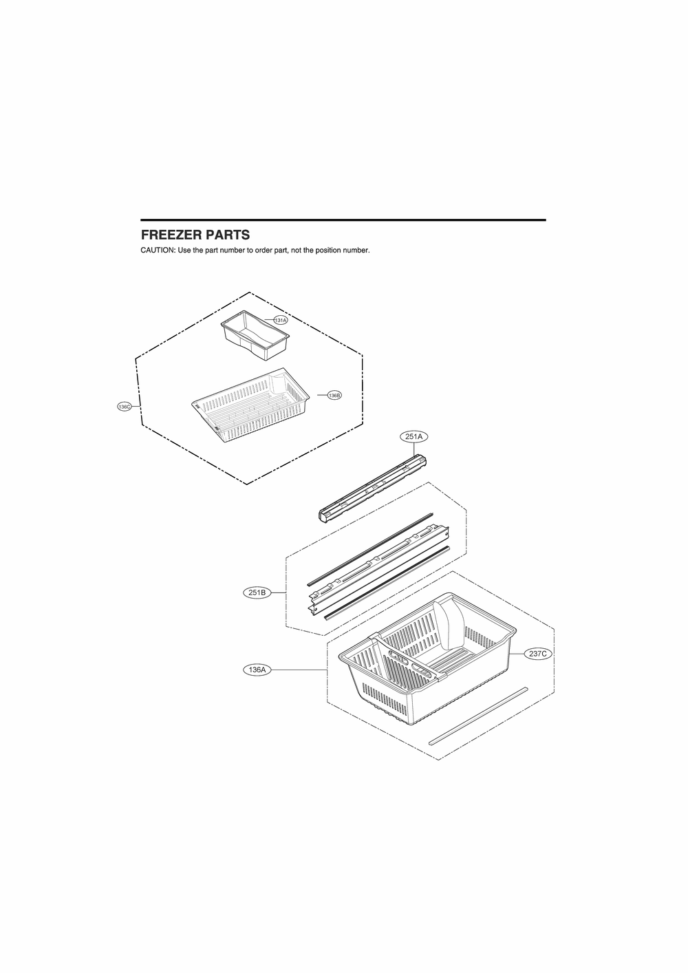 Freezer Parts Diagram and Parts List for GR-G27ANSNM ASTCNA2 LG Refrigerator