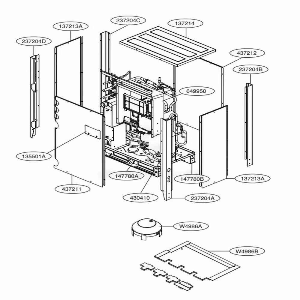 Pannel Part Diagram and Parts List for ARWN144DAS4 AWGBLUS LG Air Conditioner