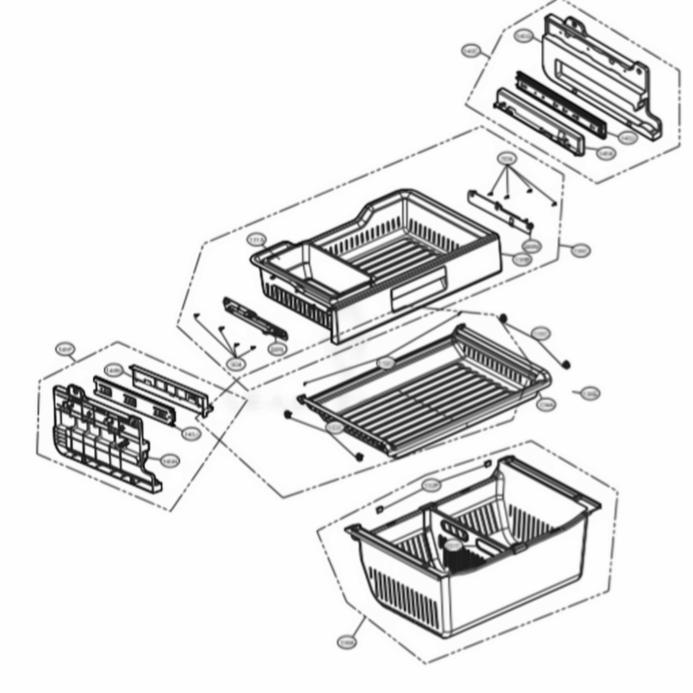 Freezer Parts Diagram and Parts List for LSFD2491ST ASTCNA2 LG Refrigerator