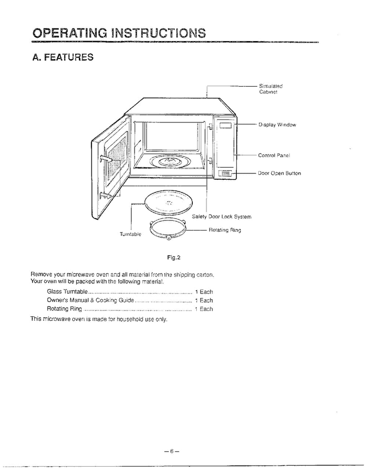 Operating Instructions Diagram and Parts List for MA-1554M  LG Microwave