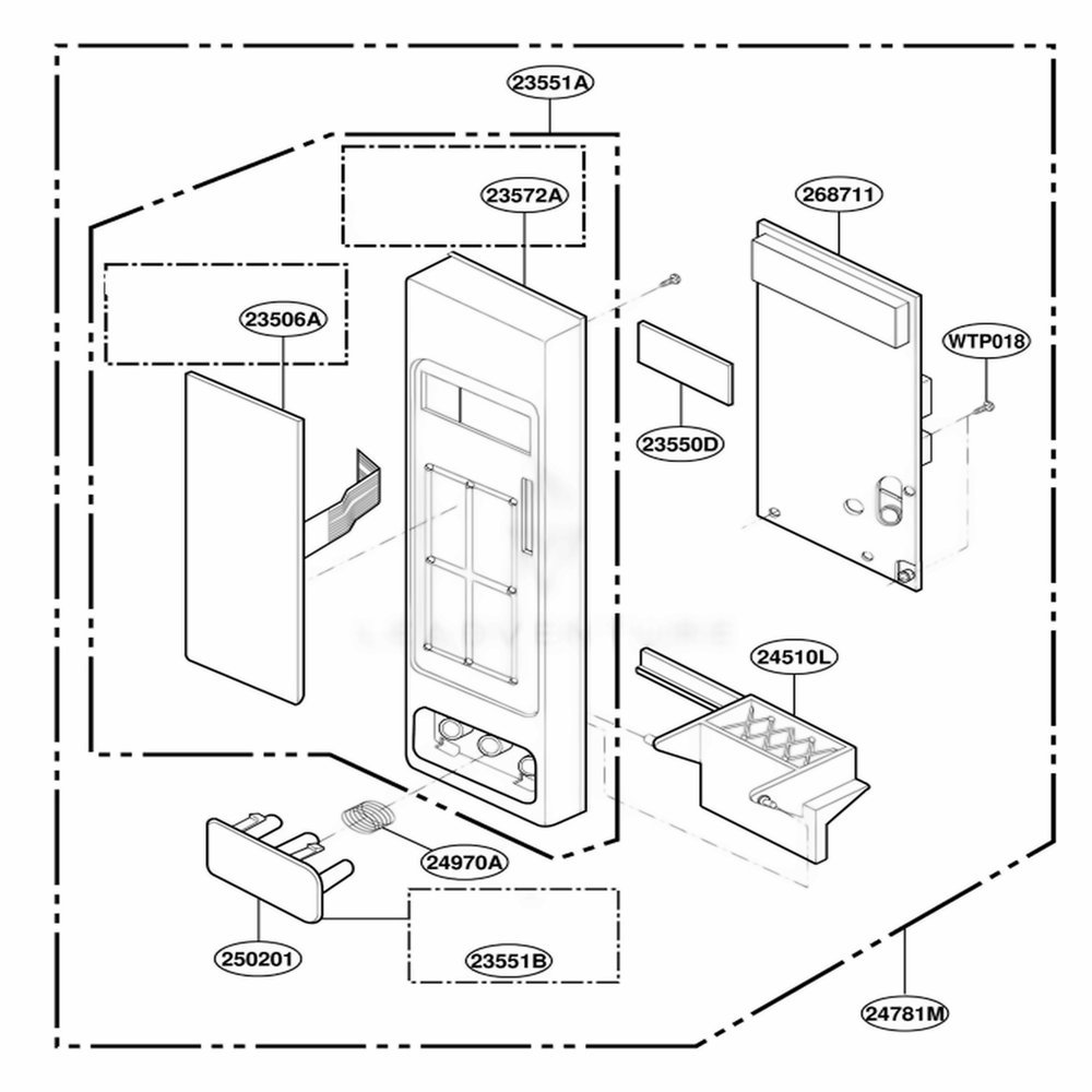 Controller Parts Diagram and Parts List for JE1860SH CSBEGEU LG Wall Oven