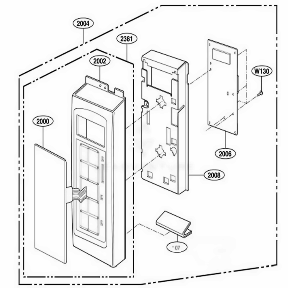 Controller Parts 2 Diagram and Parts List for MMV6178AAQ ABSEMTG LG Microwave