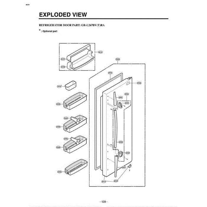 Section 2 Diagram and Parts List for LRSC26912TT ATICLGB LG Refrigerator