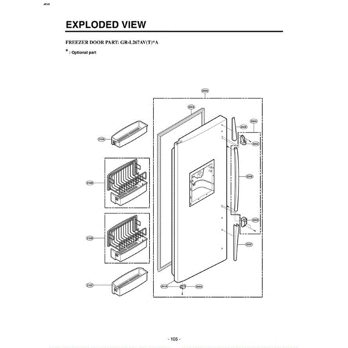 Section 6 Diagram and Parts List for LRSC26930TT ATICLGA LG Refrigerator