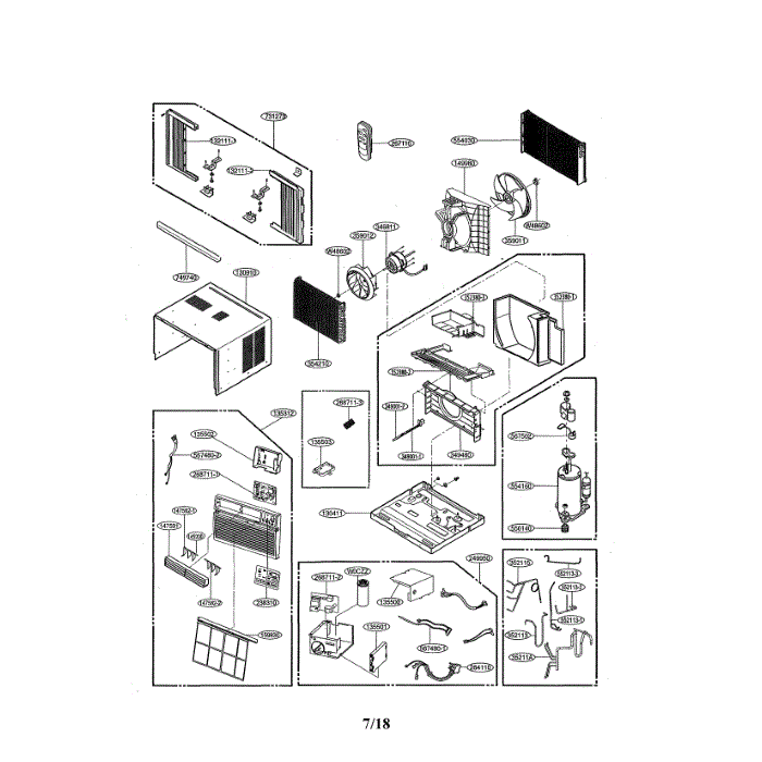 Air Conditioner Diagram and Parts List for LW8017ERSM 00 LG Air Conditioner