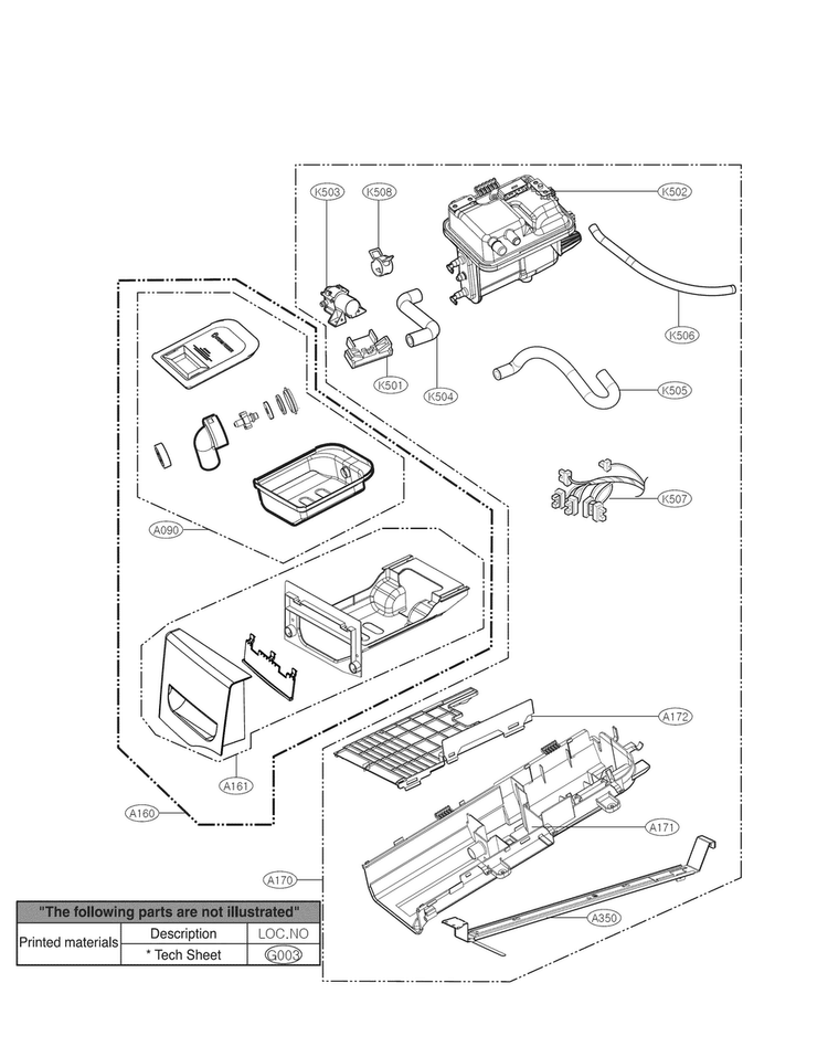 Panel Drawer Parts Diagram and Parts List for DLEX3370R  LG Dryer