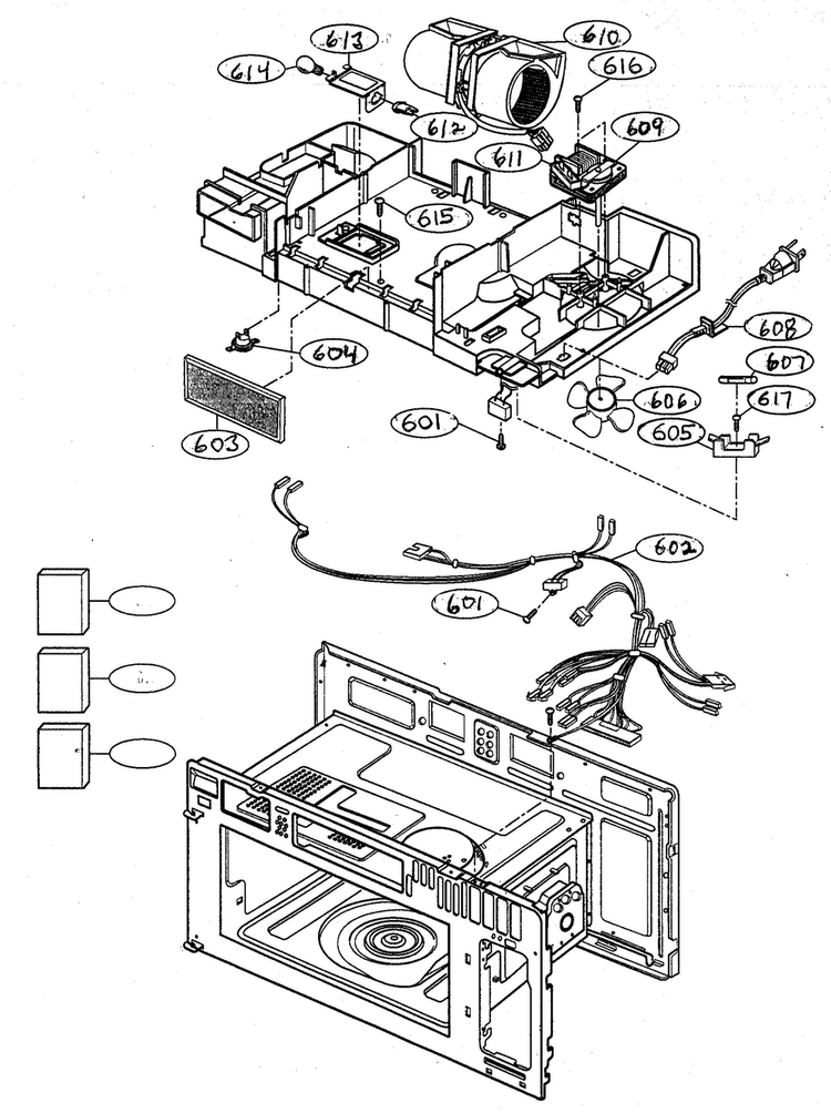 Interior Parts 2 Diagram and Parts List for MV-1725B  LG Microwave