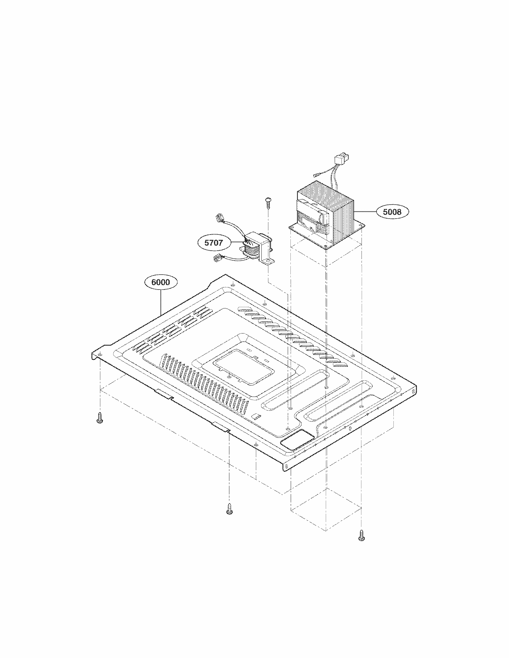 Base Plate Parts Diagram and Parts List for 72166993011  Kenmore Microwave