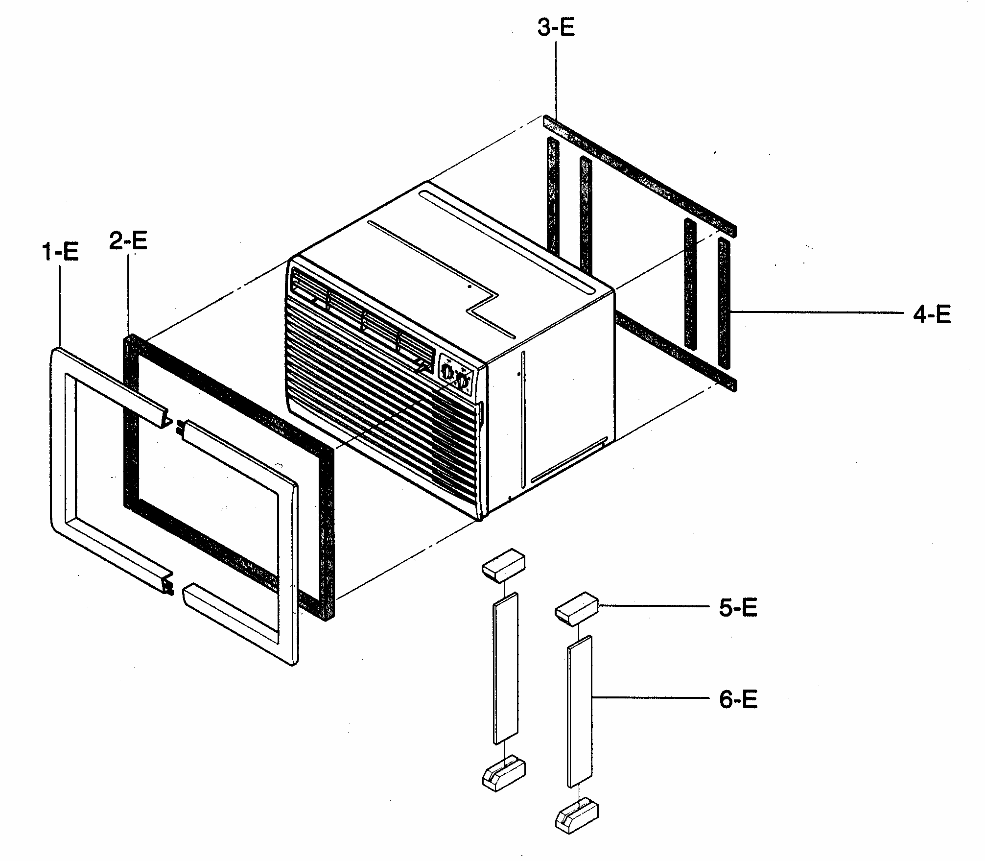 Installation Kit Assy Diagram and Parts List for 58072144200  Kenmore Air Conditioner