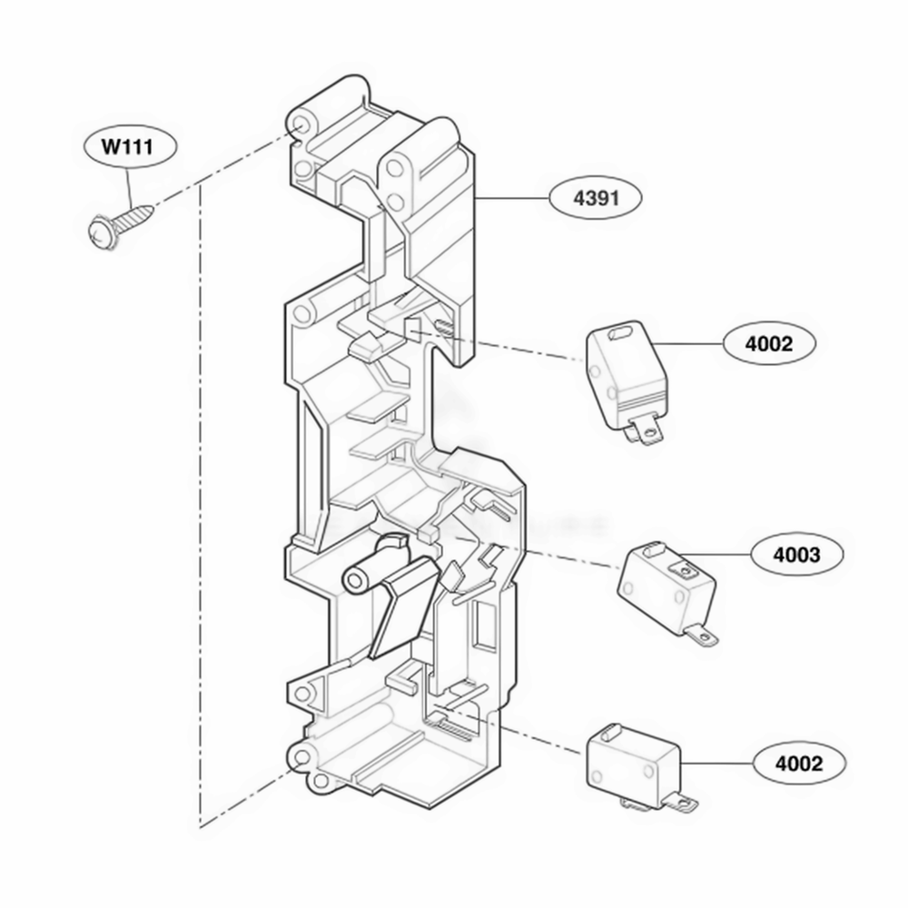 Latch Board Parts Diagram and Parts List for JVM1490CH ABSEGEU LG Range